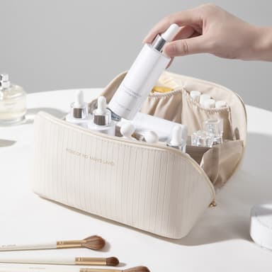 Rummelig toilet-/sminketaske Beige