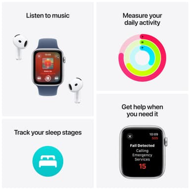 Apple Watch SE 2nd Gen 40mm GPS (Silver Alu/Blue Cloud sport loop)