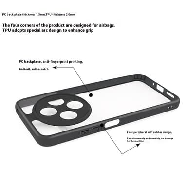Stødsikkert PC+TPU Cover til Xiaomi Redmi 14C 4G - Gennemsigtigt Bagcover