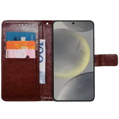 Wallet cover 3-kort Samsung Galaxy S25 - Brun