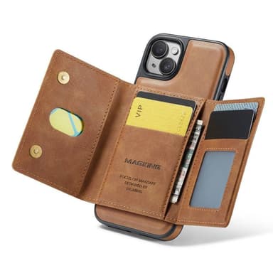 DG-Ming Magking K2 2i1 cover iPhone 15 Plus - Brun