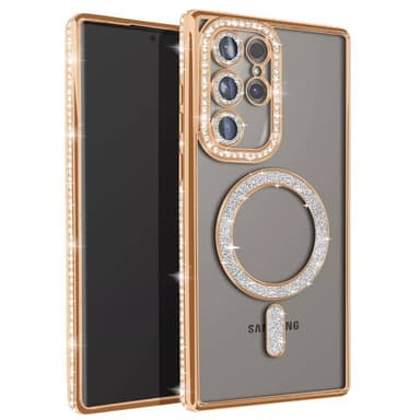 Diamond bling MagSafe cover Samsung Galaxy S25 Ultra - Gold