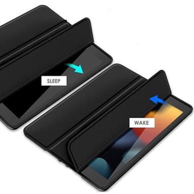 Trifold etui med stativ til iPad 10,2"" Gen 7/8/9 - Sort