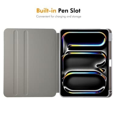Kunstlædertaske med stativ til iPad Pro 11 2024 - Grå