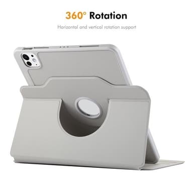Kunstlædertaske med stativ til iPad Pro 11 2024 - Grå