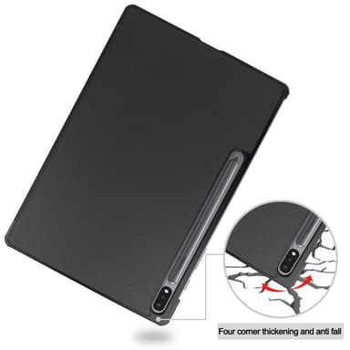 Trifoldet Stand Smart Taske til Samsung Galaxy Tab S7 Plus - Sort