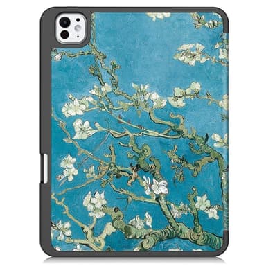 Til iPad Pro 11 (2024) Etui Tre-fold Stativ Tablet Cover med Pen Holder - Blossom