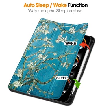 Til iPad Pro 11 (2024) Etui Tre-fold Stativ Tablet Cover med Pen Holder - Blossom