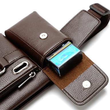 Crossbody Brysttaske Talje Fanny Pack med Hul til Hovedtelefoner - Brun