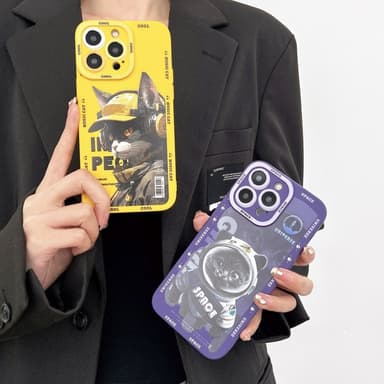 TPU telefon cover Cover til iPhone 15 Pro Cover Cat - Sort