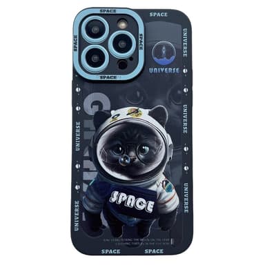 TPU telefon cover Cover til iPhone 15 Pro Cover Cat - Sort