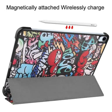 Til iPad Air 11 (2024) Etui Tre-fold Stativ Tablet Cover - Graffiti