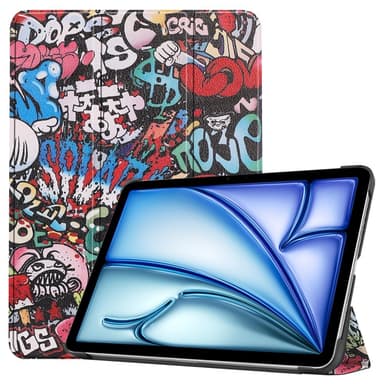 Til iPad Air 11 (2024) Etui Tre-fold Stativ Tablet Cover - Graffiti