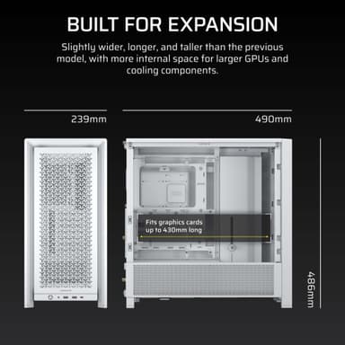 Corsair FRAME 4000D Mid-Tower PC-kabinet (hvid)