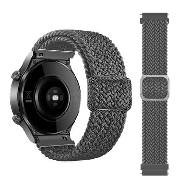 Urrem af nylon kompatibel med Huawei, Xiaomi, Garmin, Samsung 20mm Grå