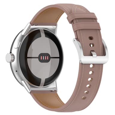 Urrem i ægte læder 20 mm kompatibel med Google Pixel Watch 1/2 Mørk pink