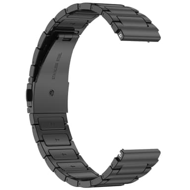 22 mm universel slank stålrem, velegnet til Samsung, Huawei Sort