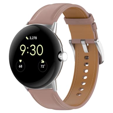 Urrem i ægte læder 20 mm kompatibel med Google Pixel Watch 1/2 Mørk pink