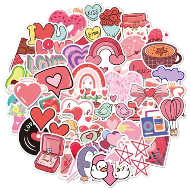Love Heart Stickers 50-pak MultiColor N13