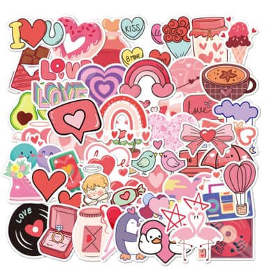 Love Heart Stickers 50-pak MultiColor N13