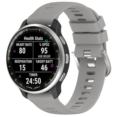 20 mm universelt krydsmønstret silikone urbånd til Samsung, Garmin, Huawei Mørkegrå