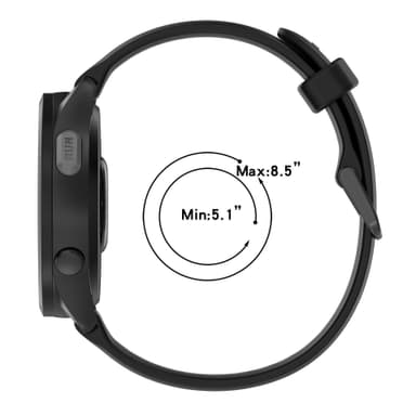 20 mm silikone urrem til Samsung Galaxy Watch 6/5/4, Garmin Forerunner 165 Sort+grå