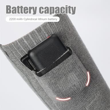 Batteriopvarmede sokker 2200 mAh Grå