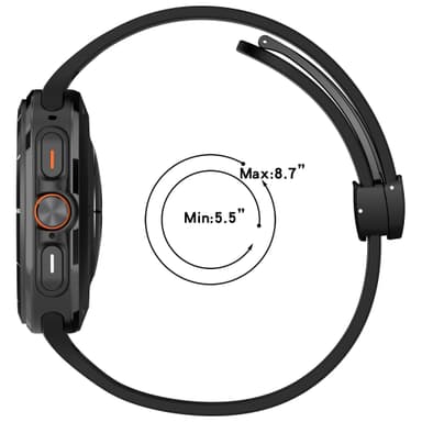 Urrem med magnetisk spænde, Samsung Watch Ultra 24mm Sort