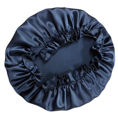 Luksus 30 Momme Silk Sleep Cap til kvinder Marine blå