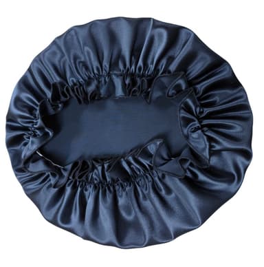Luksus 30 Momme Silk Sleep Cap til kvinder Marine blå