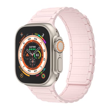 Silikone magnetrem til Apple Watch 1/2/3/4/5/6/7/8/9, Apple Watch SE Lyserød 42/44/45/49 mm