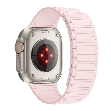 Silikone magnetrem til Apple Watch 1/2/3/4/5/6/7/8/9, Apple Watch SE Lyserød 42/44/45/49 mm
