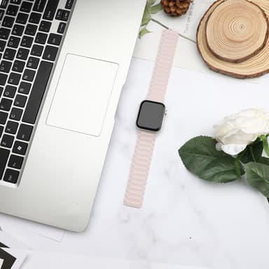 Silikone magnetrem til Apple Watch 1/2/3/4/5/6/7/8/9, Apple Watch SE Lyserød 42/44/45/49 mm