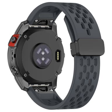 22 mm silikonestrop til Garmin Epix Pro 47 mm/Fenix 7/Fenix 7 Pro Mørkegrå