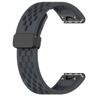 22 mm silikonestrop til Garmin Epix Pro 47 mm/Fenix 7/Fenix 7 Pro Mørkegrå
