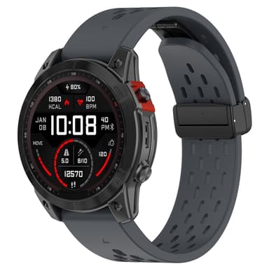 22 mm silikonestrop til Garmin Epix Pro 47 mm/Fenix 7/Fenix 7 Pro Mørkegrå