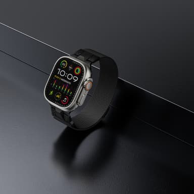 Urrem i rustfrit stål til Apple Watch 42/44/45/49 mm Sort