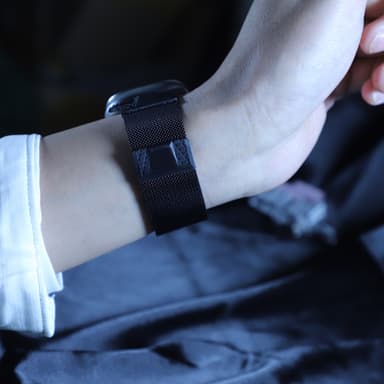 Urrem i rustfrit stål til Apple Watch 42/44/45/49 mm Sort