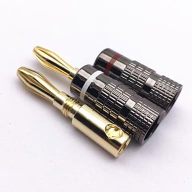 Bananprop forgyldt 4 mm 4-pak