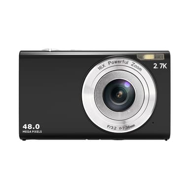 Digitalkamera 48MP 2,7K FHD 16X digital zoom 2,88-tommer skærm Sort