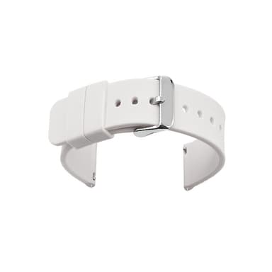 Universal silikone urrem med naturlige lugs Hvid 21 mm