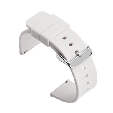 Universal silikone urrem med naturlige lugs Hvid 21 mm