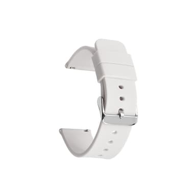 Universal silikone urrem med naturlige lugs Hvid 21 mm