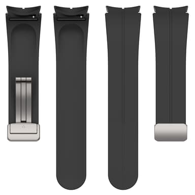Silikone urrem med foldbart spænde Sort S Samsung Galaxy Watch5 Pro