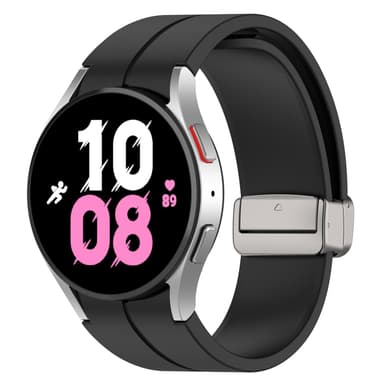 Silikone urrem med foldbart spænde Sort S Samsung Galaxy Watch5 Pro