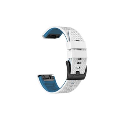 Silikonestrop til Garmin Fenix 7/7x/6/6x Hvid + blå