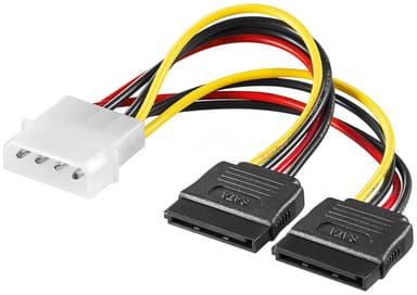 PC-strømkabel Y-form, 5,25-stik til 2x SATA