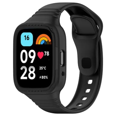 Silikone Armour urrem kompatibel med Redmi Watch 3 Sort