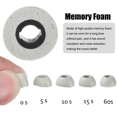 Erstatningsørespidser med Memory Foam til Samsung Galaxy Buds Pro Grå