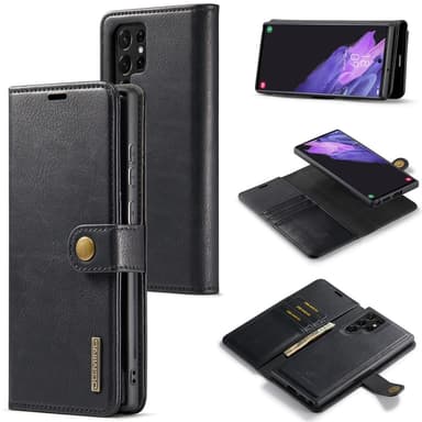 DG MING Samsung S25 Ultra 2-i-1 Magnet Flip Cover - Sort